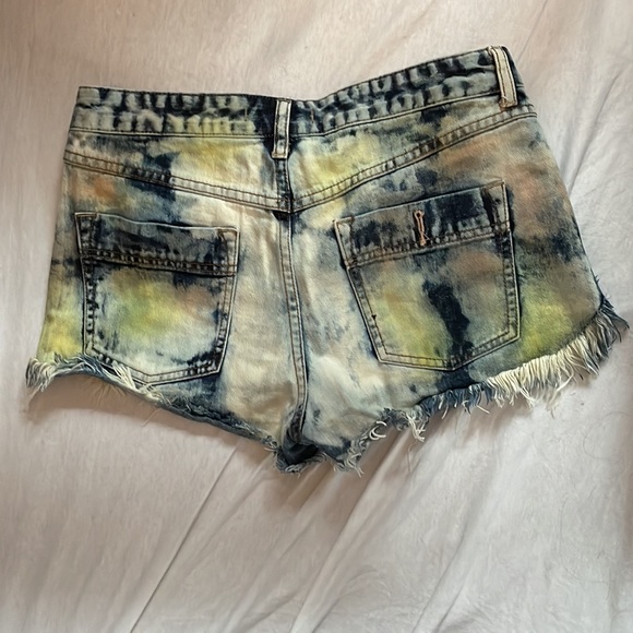 Free People Tie-Dye Jean Shorts - Picture 2 of 3